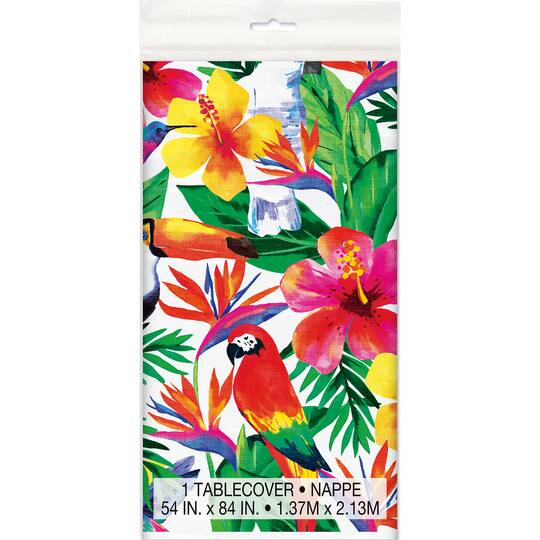 Tropical Parrot Patterned Party Supply Kit Table Cover and Jointed Banner Retail Inc 